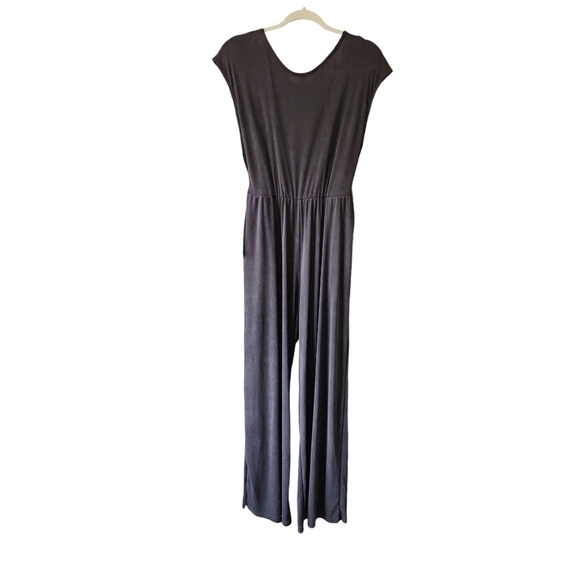 FREE PEOPLE Modal Blend Open Back / Tie Back Jumpsuit Dark Gray Size XS OB613725 - Picture 2 of 11